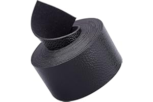 GORGECRAFT Bande de Sangle en Cuir Noir 1.5,79 cm de Large et (5),(1) cm de Long Motif Litchi Bandes de Ceinture en Cuir Wrap Simple Face Cordon Plat pour Projets D'Artisanat de Bricolage