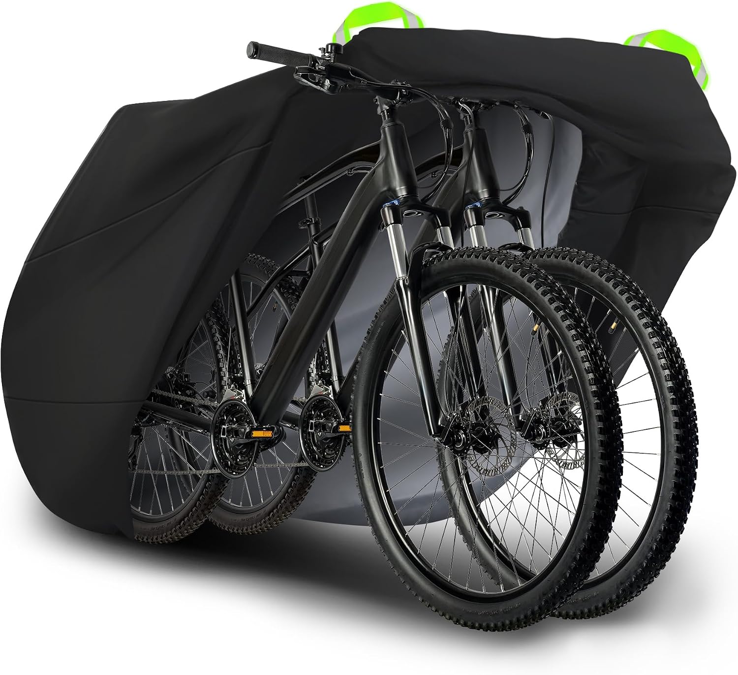 Funda para Bicicleta Exterior para 2 Bicicletas, Funda para bici Cubre Bicicleta Exterior 210D Poliéster, Capa Bici Lona para Tapar Bici de Montaña/Carretera/Electrica/MTB, 220x110x95 cm