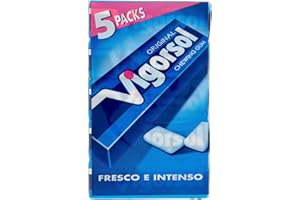 Vigorsol Original, Chewing Gum, Gomma da Masticare Gusto Menta, Fresco e Intenso, Confezione da 5 Stick