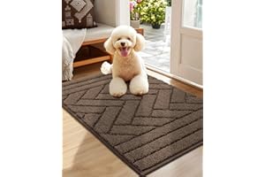 Biscpro Tapis Chien, Couverture pour Animaux, pour Chat, 50 x 80 cm,Lavable en Machine, Antidérapant,Moelleux,pour Chien, Entrée, Porte et Couloir -Latte
