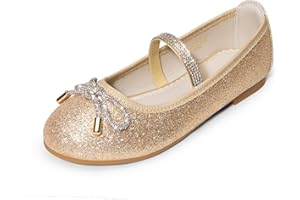 DREAM PAIRS Zapatos De Vestir para Niñas Bailarinas De Flores Sin Cordones para Fiestas, Bodas, Actuaciones, Graduaciones Y Bailes De Fin De Curso