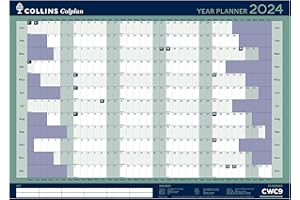 Collins Debden Colplan 2024 Diary A1 Yearly Wall Calendar Planner - Business Planner and Organiser - January to December 2024 Diary - Whole Year - CWC9-24 Blue/Green