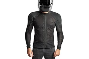 J.A.G. Men's Mesh Motorcycle Shirt with CE Certified Protective Padded Armors (US, Alpha, 3X-Large, Regular, Regular, White)