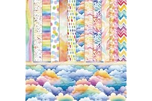 MTBRICEY 24 Hojas Papel Scrapbooking Patrón de Colorido Papel Decorados para Álbumes de Recortes 12 Diseños Papel Acuarela,6"X6" Festival Papel Decorativo para Hacer Tarjetas Materiales Scrapbook DIY Decoupage