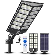 Ofuray OL-10000W Solar Straßenlaterne – 6500K LED, IP68 Wasserdicht, 2 Solarmodule, Für Garten, Garage, Außenbereich