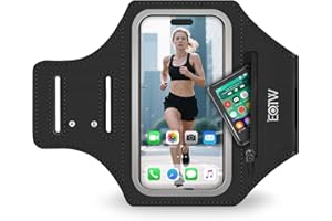EOTW Joggen Sportarmband - Handyhalterung Arm mit Airpods Tasche für MP3-Player/iPhone 16/15/14/13 Pro Galaxy S24/S23/S22(5,5"~6,0")