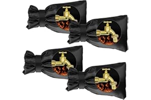 Yuqilin 4 Stück Frostschutz Wasserhahn Aussen, Verdicken Winterfester Beutel für Wasserhahn Wasserdicht Winterschutz Wiederverwendbar Wasserhahnschutzabdeckung (Schwarz)