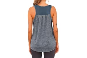 Wayleb Gym Tops for Women UK Running Sports Sleeveless Yoga Top Mesh Back Workout Tank Tops Summer Loose Fit Sportswear