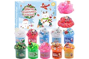 FUNEWEST Slime Advent Calendar 2024 for Kids-Christmas Countdown Calendars 24 Days of Surprises with Different Texture Slime Toy Kit Funny GIfts for Toddler Teens Girls 4 5 6 7 8 9 10 11 12 Year Old