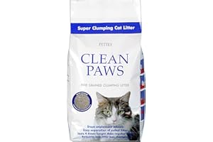 Pettex Clean Paws Super Clumping Ultra Cat Litter 15 kg, clear