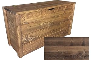TOTAL WOOD 2012, Arcón de Madera, Natural Impregnada, Modelo Matej, Arcón con Tapa para Interiores y Exteriores (90x35x50, Nogal oscuro sg)