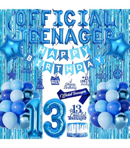 Striscione Olografico Per 13° Compleanno – Lungo 3,9 Metri, Blu, Per Interni Ed Esterni