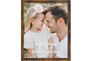 Ditwis Marco 20x25 cm Marrón Vintage, Marco Clásico Adecuado para Fotos, Cuadros y Recuerdos, Exposición Horizontal o Vertical en Pared o Mesa