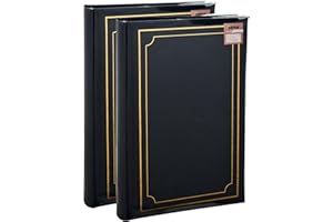 2 x Photo album Memo Slip In Case Photo Album For 300 x 4 x 6 Inch / 10x15 cm Photos by Arpan (Black Padded)