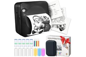 AgoDeo Mini Printer Gift Set - 300 DPI HD Quality - Instant PrintPod - Inkless Portable Thermal Sticker Printer, Bluetooth Label Maker, Mini Photo Maker, Pocket Sticker Maker for Study Notes