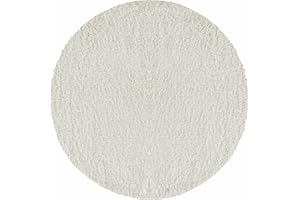 ‎CARPETSALE24 Carpetsale24 Teppich Wohnzimmer 160 cm Rund Creme Shaggy Hochflor Einfarbig Modern Design - Runder Teppich Schlafzimmer und Küche Extra Weich Pflegeleicht Flauschig in 22 Farben