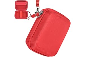 casmilee Tasche für Digitalkamera Kamera Fotoapparat 44MP FHD 1080p Fotokamera Kompatibel mit Spiegelreflexkamera & Bridgekamera, Mini Retro Aufbewahrungsbox (Rot)