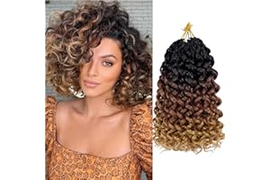 WOWCFYYDS GoGo Curl szydełkowe włosy syntetyczne, plecione włosy do przedłużania na szydełko, włosy syntetyczne, warkoczyki, 8 opakowań, 1B/30/27