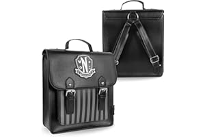 Blue Sky Studios Wednesday Umhängetasche, großer Rucksack für Arbeit oder Schulbedarf, lizenziertes Mittwochs-Zubehör, mehrfarbig