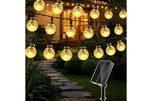 Ollny Solar Lights Outdoor Garden, 12m 100LEDs Fairy Lights Solar Powered Waterproof, Warm White Crystal Ball 8 Modes Globe S