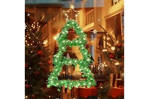 HERMORRYSS Decoración Navideña, Cadena de Luces LED con Temporizador y 2 Ganchos, Luces Decoracion con 8 Modos, Impermeable Decoración, Guirnalda Luce para Árbol de Navidad, Ventana, Puerta, Hogar (B)