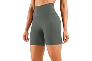 CRZ YOGA Naked Feeling Damen Radlerhose Blickdicht Hohe Taille Kurze Sporthose Yoga Hose Sommer Shorts für Gym Sport - 7/10/15/20cm