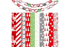 MIAHART Lot de 600 chaînes en papier Joyeux Noël pour décorations de fête