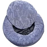Peluş Kedi ve K&ouml;pek Yatağı Sıcak ve Yumuşacık Minder Evcil Hayvan (gri, Medium)