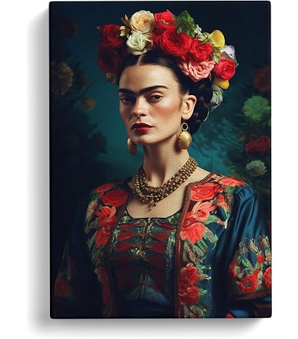 Pathos Studio Stampa D’Arte Giclée – Frida Kahlo, Autoritratto Con Collana Di Spine E Colibrì – Formato A3 (29,7x41,9 Cm), Carta Lucida 300g/m²