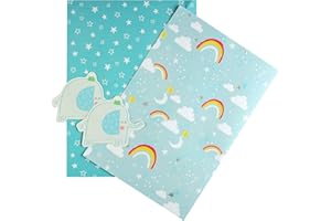 Hallmark Papel de regalo para bebé y etiqueta de regalo, diseño de elefante azul