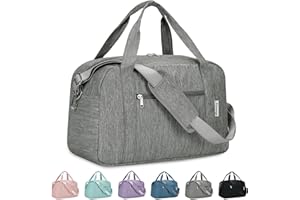 NARWEY para Easyjet Airlines Bolsa de Cabina 45X36X20 Bolsa de Viaje Plegable Debajo del Asiento Bolsa de Viaje con Bolsillo húmedo Equipaje para Llevar Durante la Noche para Mujeres y Hombres 25L (Gris)