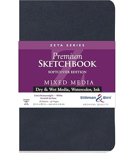 Stillman & Birn Delta Series schetsboek met spiraalbinding, 15,2 x 20,3 cm, 270 g/m² (extra zwaar), ivoorkleurig papier, koudgeperst oppervlak Stillman & Birn Delta Series schetsboek met spiraalbinding, 15,2 x 20,3 cm, 270 g/m² (extra zwaar), ivoorkleurig papier, koudgeperst oppervlak