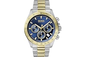 HUGO BOSS Men's Quartz Watch with Stainless Steel Strap, Two Tone, 22 (Model: 1513767), Two Tone, Quartz Watch