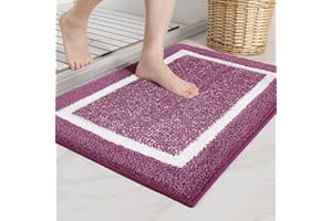 COLOR&GEOMETRY Color G Tapis de Bain Antidérapant, Tapis Salle de Bain Moelleux en Microfibre, Tapis de Douche Absorbant Lavable en Machine, 50 x 75 cm, Violet