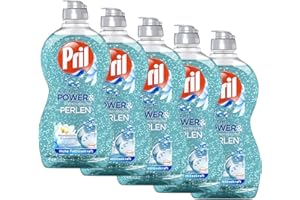Pril Anti-Grease Power & Mineral Pearls, Sea Fresh & Lotus Flower, Detergent, Pack of 5 (5 x 450 ml)