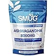 SMUG Supplements Ashwagandha Capsules - 60 High Strength Pills - Powerful Extract Equivalent to 8000mg Raw Herb - Helps Support Relaxation and General Well-Being - Made in Britain