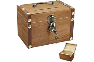 HAOBIN Schatztruhe Schatzkiste Aus Holz Holztruhe Schatzkiste Vintage Holz Schatztruhe Spardose Vintage Holzkiste Geschenkbox Mit Deckel Schatztruhe FüR Aufbewahrung Und Dekoration (Braun B)