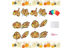 HUAMUDM 12 Pezzi Artigianato Autunnale per Bambini, Decorazioni per Finestre Di Autunno, Lavoretti Fai Da Te, Kit Artigianale per Finestre