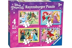 Ravensburger - Puzzles Princesas Disney 4 Pack | Puzzle Bambini 3 Anni In Su | Regalo Bimba 3 Anni In Su 72 Pezzi | Puzzle Bambini 19 X 14 Cm | Puzzles Stitch Bambina