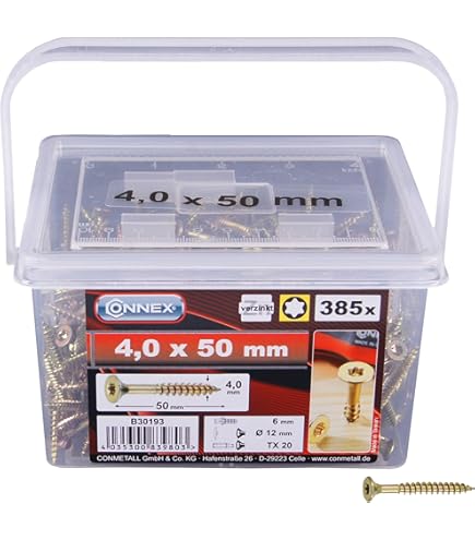 Dresselhaus Universalschrauben JD-79 - Senkkopf Mit Fräsrippen, 5x50mm, 500 Stück