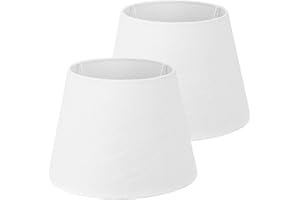 Navaris Set 2x Paralume Lampada Tessuto Bianco Interno Bianco - Para Lume Abatjour Luce da Tavolo Lampadina E27 - Paralumi Grigi Ø 220-153 x 162 mm