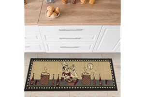 Ottomanson Siesta Collection Kitchen Chef Design dywan z gumowym spodem, 50 x 150 cm, beżowy szef kuchni