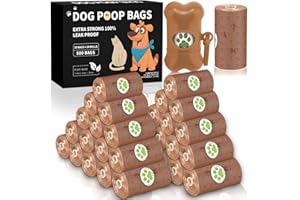 ZQEJEFD Lot de 600 sacs à déjections canines pour chiens - 24 rouleaux de sacs portables pour déjections canines - Avec distributeur - Sacs à déjections canines - Anti-fuite - Indéchirable - Extra