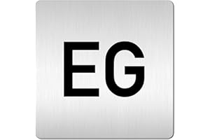 Türschilder24 XXL Türschild • 125 x 125 mm • Etagenschild/Geschoss- Hinweisschild • (A: Mit doppelseitig klebenden Montagestreifen, EG - Erdgeschoss)