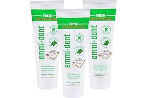 emmi-dent Ultradźwiękowa pasta do zębów Fresh I with Fresh Peppermint Flavour I Ideal for Sensitive Teeth and Gums I Vegan | Bez dwutlenku tytanu, parabenów i glutenu I 3X 75 ml