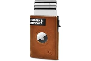 GENTO DESIGN GERMANY GenTo SMARTLET Push - portfel z kieszenią na monety - metalowe etui - Slim Wallet - sprawdzona ochrona RFID NFC - mały portfel - cienkie wąskie etui na karty, jasnobrązowy matowy, SMARTLET PUSH I -