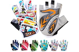 FINGER TEN FIGNER Ten Gants de cyclisme pour enfants Junior Sport de plein air Vélo de route VTT Convient pour garçon fille 2-10 ans Rembourrage gel