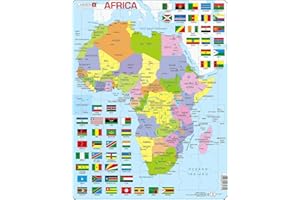 Larsen K13 Mappa politica dell'Africa, edizione Italiano, Puzzle Incorniciato con 70 pezzi