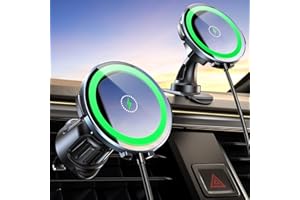 Hoonyer Caricatore Magnetico per Auto, Caricatore Wireless Magnetico per Bocchetta di Aerazione/Cruscotto, Supporto Magnetico per Ricarica Rapida da 15W, Supporto per Telefono Wireless per iPhone