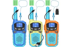BOBELA Walkie Talkie 3er Set,Walky Talky Erwachsene Kinder ab 5 Jahre VOX Hohe Reichweite Woki Toki Outdoor Camping Geschenk Junge ab 3 4 6 7 8 9 10 Jahre